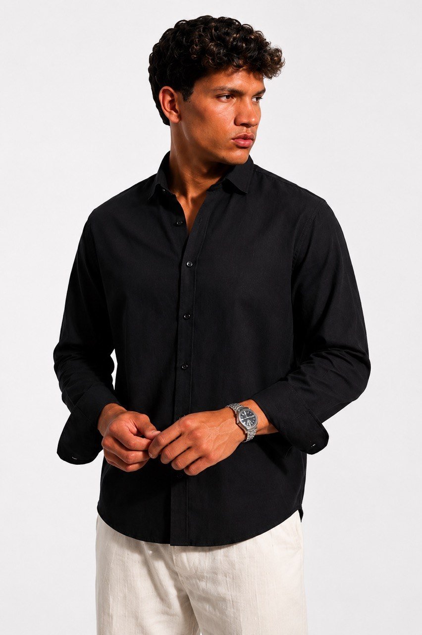 Black Linen Shirt